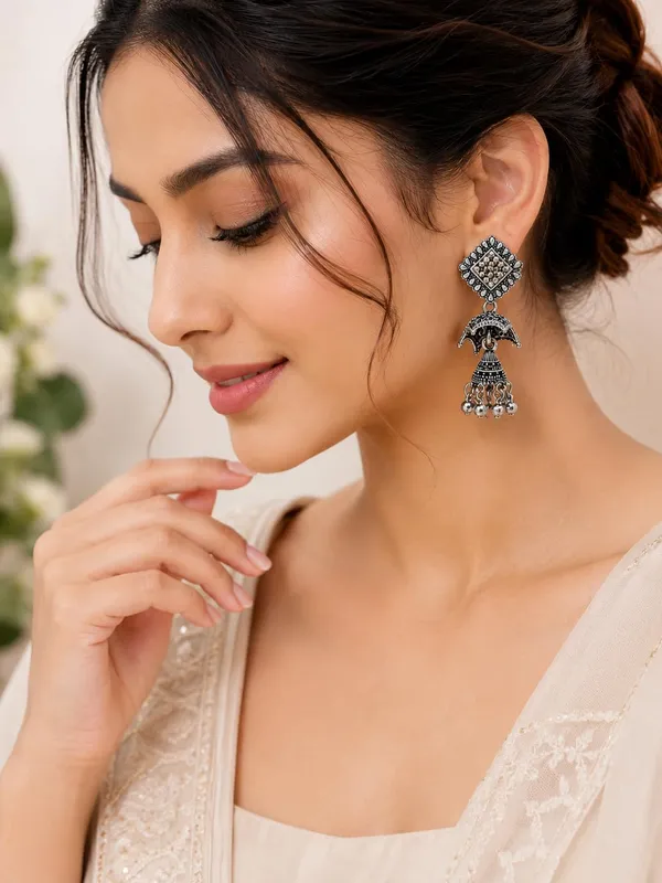 Oxidised_Jhumka_Earrings