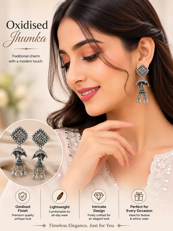 Oxidised_Jhumka_Earrings