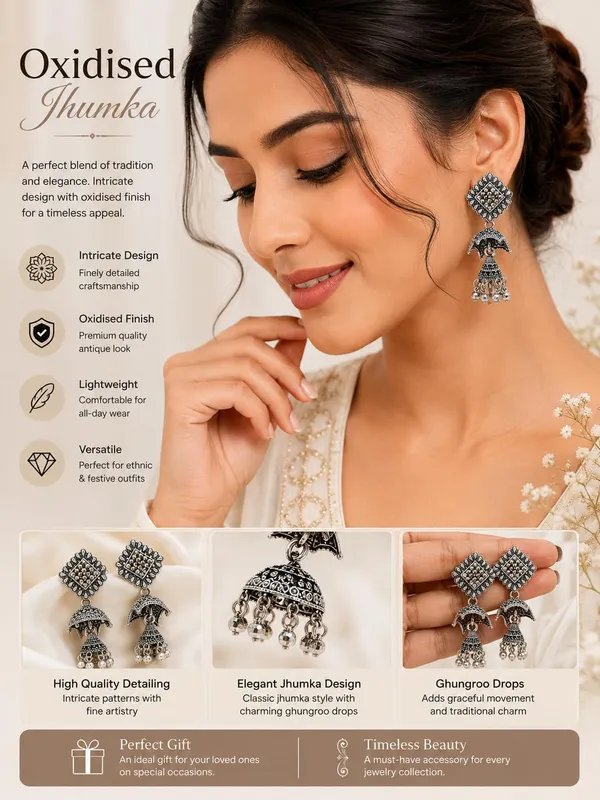 Oxidised_Jhumka_Earrings