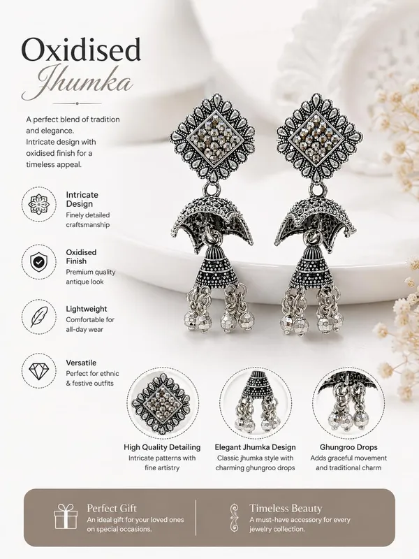 Oxidised_Jhumka_Earrings