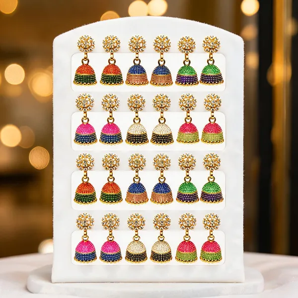Multicolor_Gold_Tone_Jhumka_Earrings_Set_for_Women_|_set_of_12