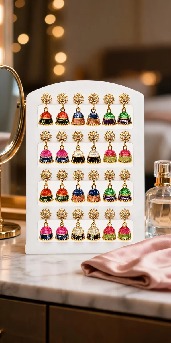 Multicolor_Gold_Tone_Jhumka_Earrings_Set_for_Women_|_set_of_12