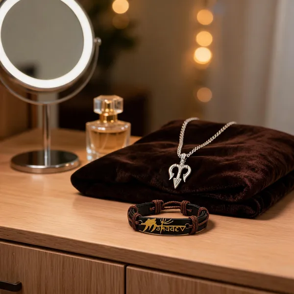 Mahadev_Trishul_Pendant_Chain_And_Bracelet_Combo
