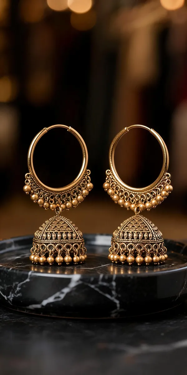Oxidised_Jhumki_Hoop_Earrings