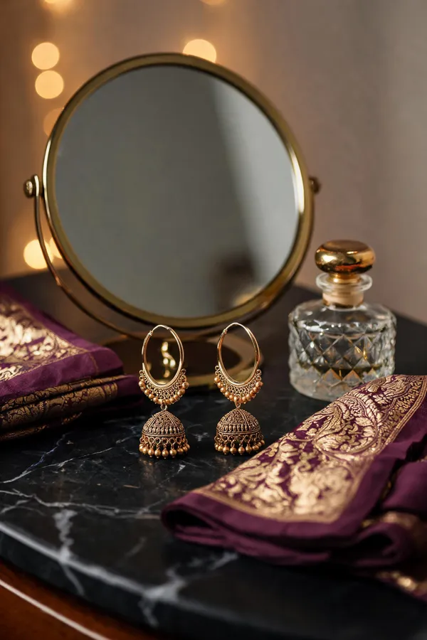 Oxidised_Jhumki_Hoop_Earrings