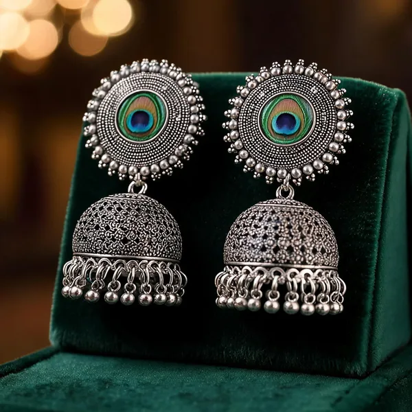 Oxidised_Jhumki_Earrings
