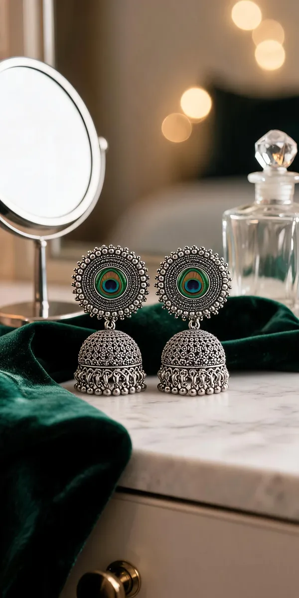 Oxidised_Jhumki_Earrings
