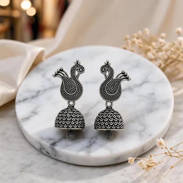 Oxidized_Silver_Jhumka_Earrings