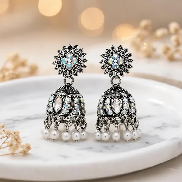 Oxidized_Silver_Jhumka_Earrings_For_Women