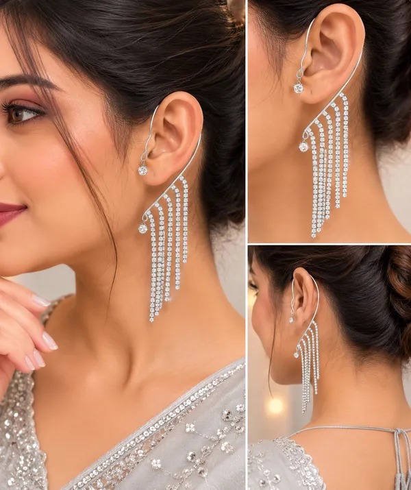 Ear_Cuff_Chain_Earring_|_Ear_Cuff_Dangler_Earring