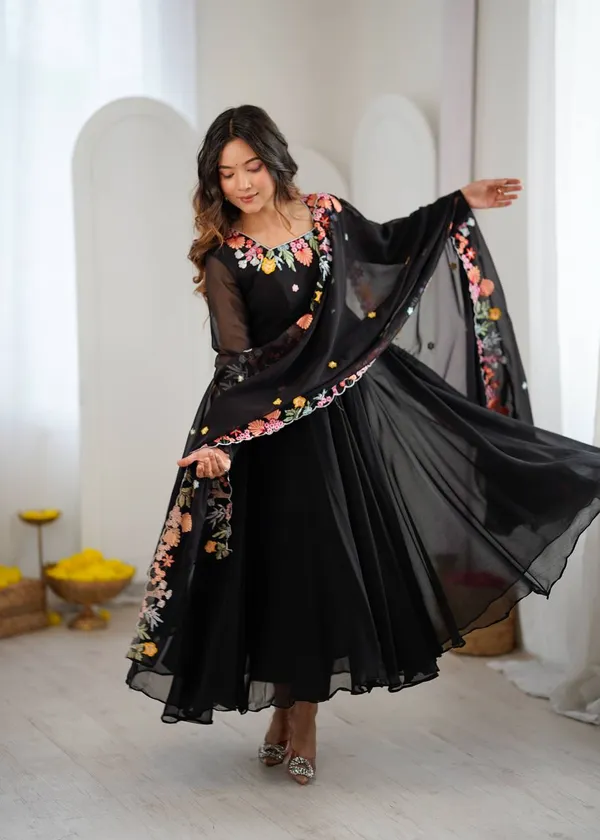 Black_Georgette_Embroidery_Anarkali_Suit
