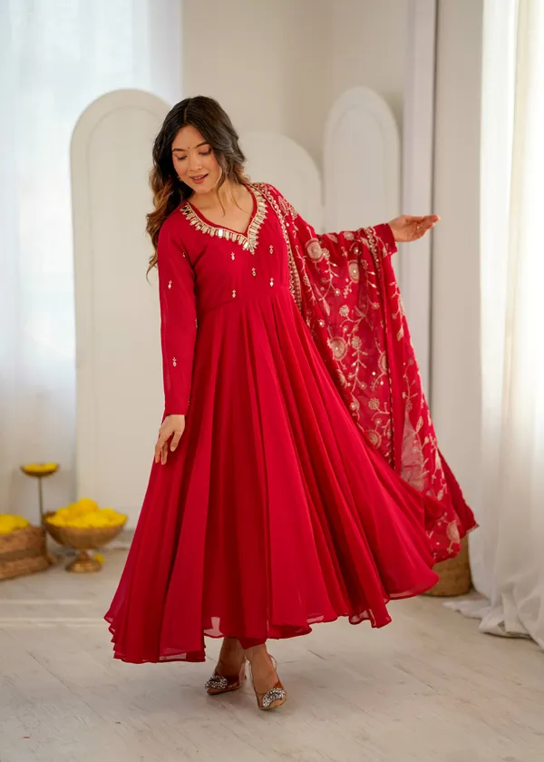 Red_Georgette_Khatli_Work_Anarkali_Suit