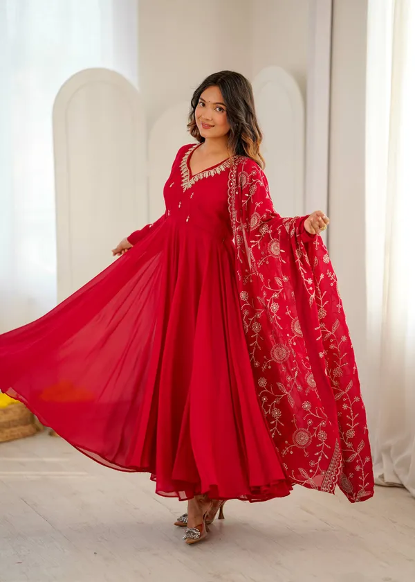 Red_Georgette_Khatli_Work_Anarkali_Suit