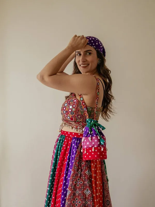 Sophisticated_Multi_Faux_Georgette_Digital_Print_Lehenga_with_Gamthi_Mirror_Work_Blouse