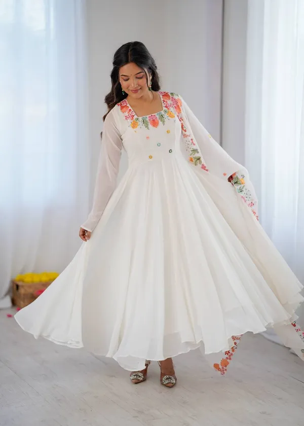 White_Georgette_Embroidery_Anarkali_Suit