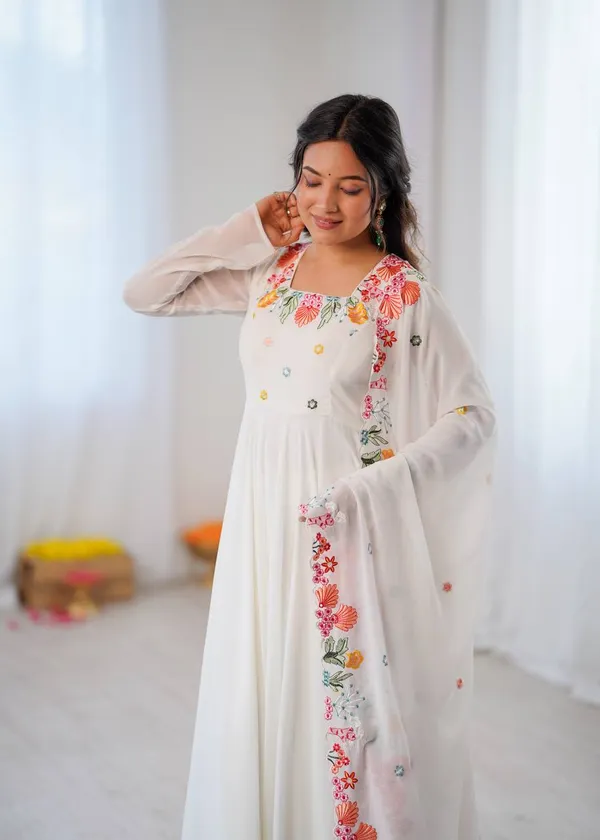 White_Georgette_Embroidery_Anarkali_Suit