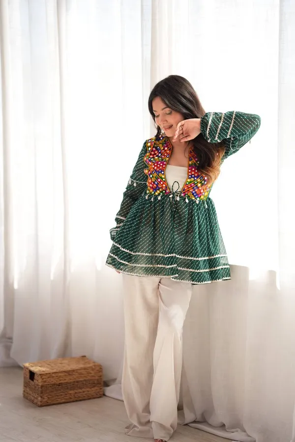 Wonderful_Bottle_Green_Embroidered_Georgette_Navratri_Special_Top