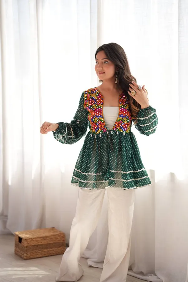 Wonderful_Bottle_Green_Embroidered_Georgette_Navratri_Special_Top