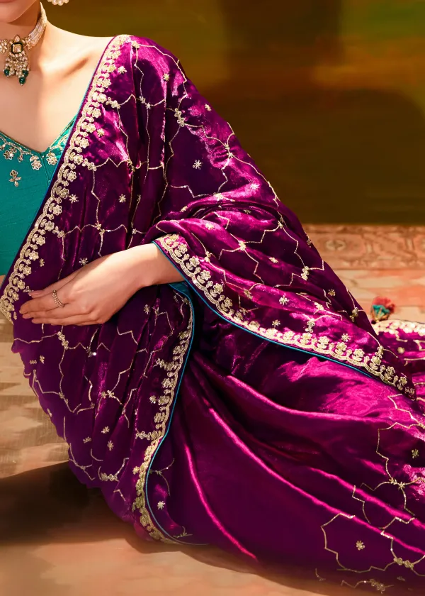 Plum_Purple_Embroidery_Silk_Saree