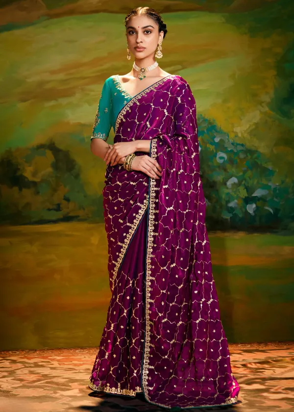 Plum_Purple_Embroidery_Silk_Saree