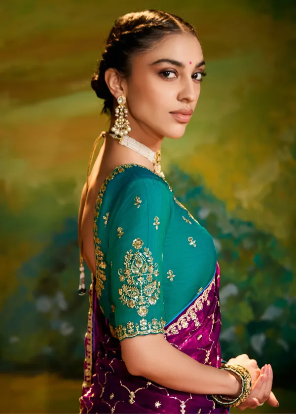 Plum_Purple_Embroidery_Silk_Saree
