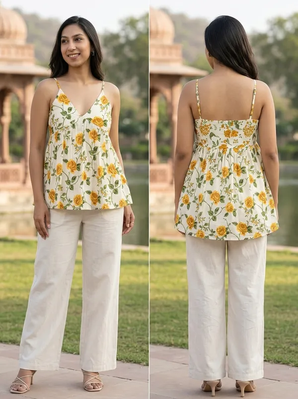 Cream_Pure_Cotton_Short_Kurti