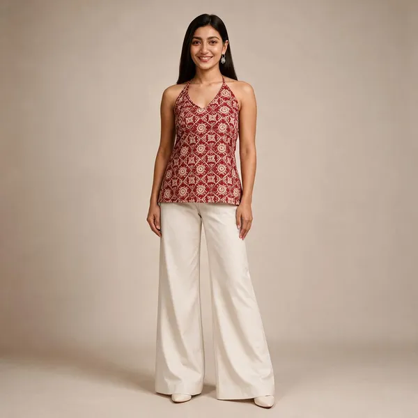 Maroon_Pure_Cotton_Short_Kurti