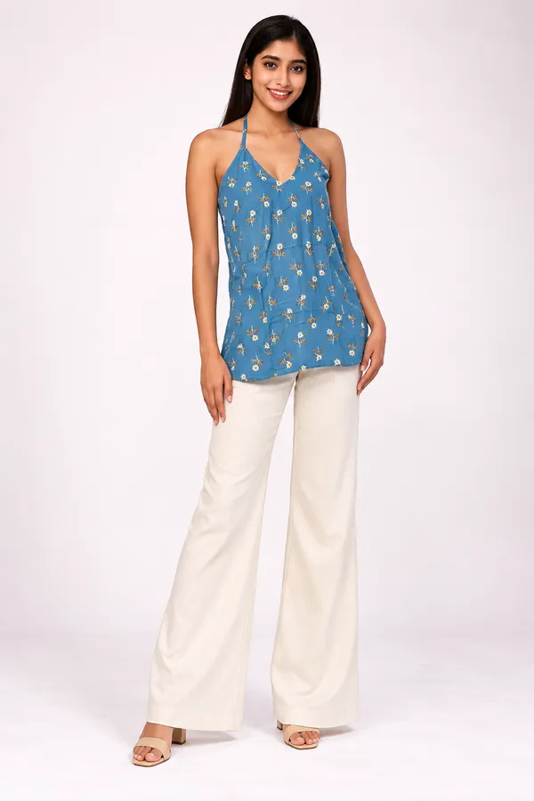 Blue_Pure_Cotton_Short_Kurti
