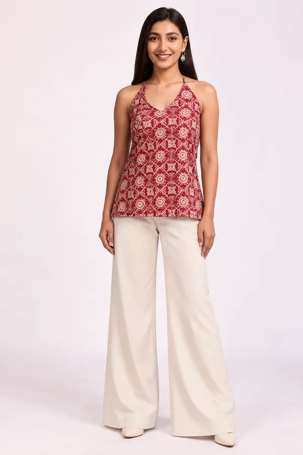 Maroon_Pure_Cotton_Short_Kurti