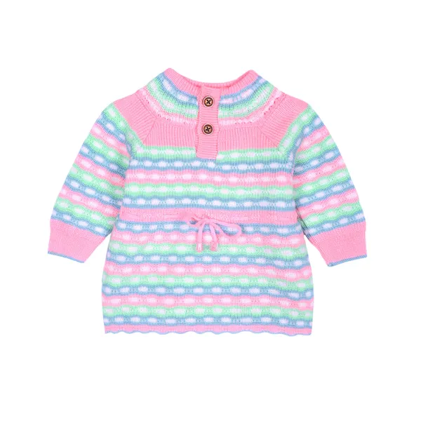 Pink_Knitted_Striped_Outfit_Set_For_Baby