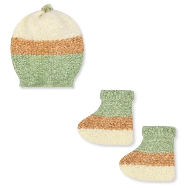 Multicolor_Knitted_Striped_Sweater_Set_For_Babies