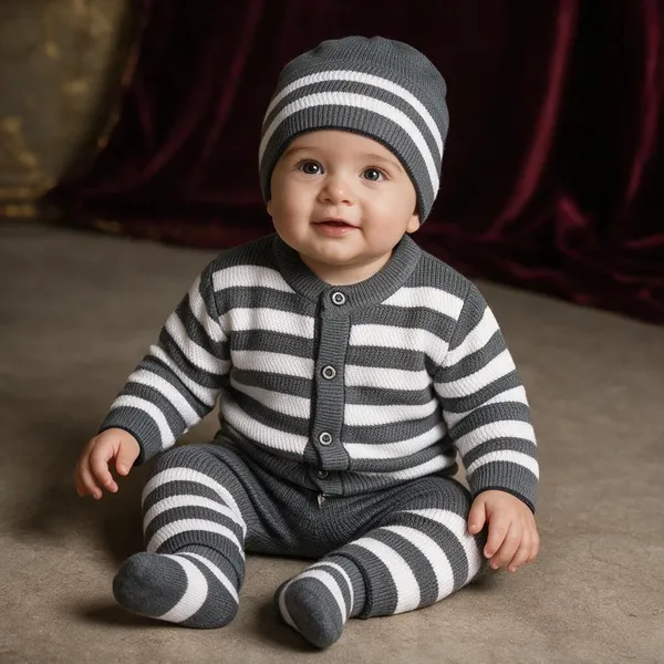 Grey_Knitted_Striped_Winterwear_Set_For_Babies