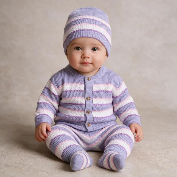 Lavender_Knitted_Striped_Winter_Set_For_Baby