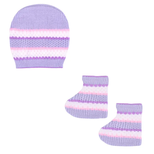 Lavender_Knitted_Striped_Winter_Set_For_Baby