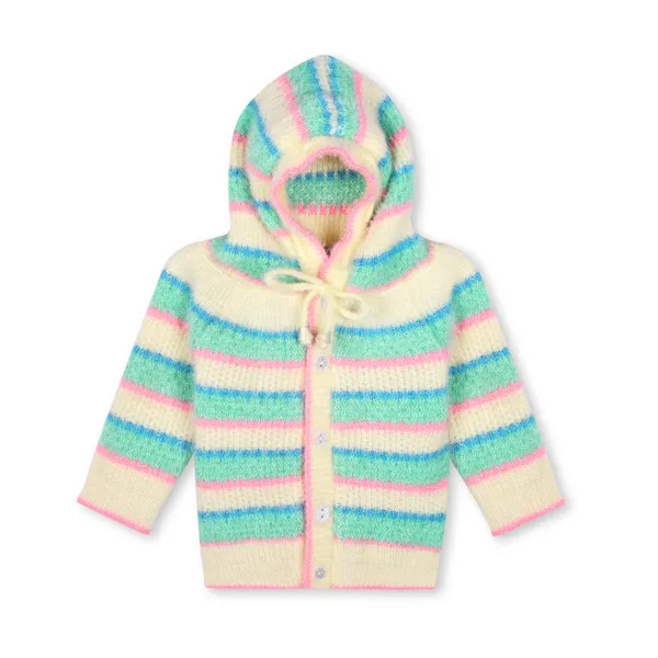 Multicolor_Knit_Hooded_Cardigan_Set_For_Babies