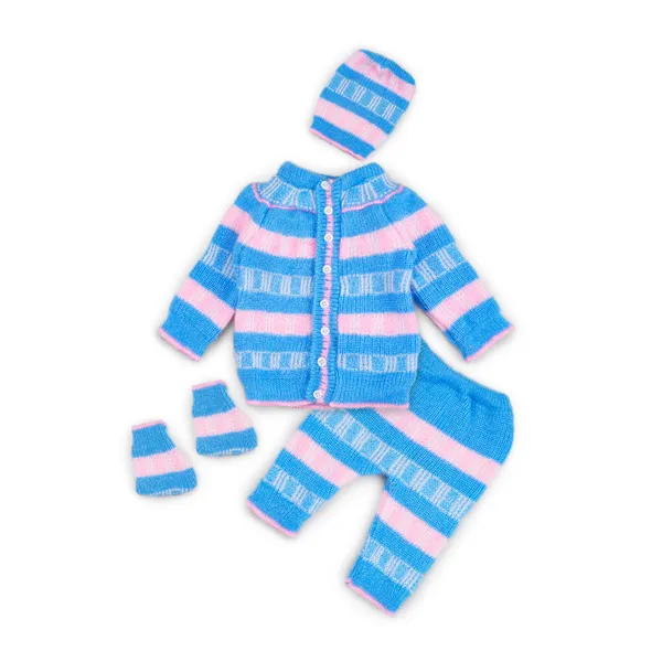 Blue_Pink_Knitted_Cardigan_And_Pants_Set_For_Baby