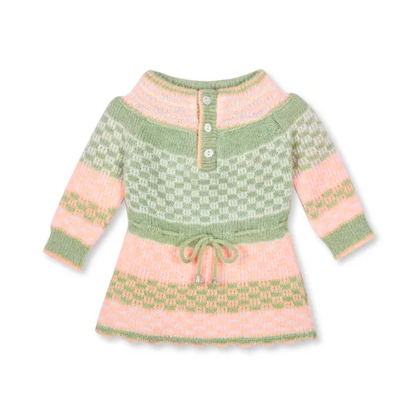 Green_And_Pink_Knitted_Dress_Set_For_Baby_Girls