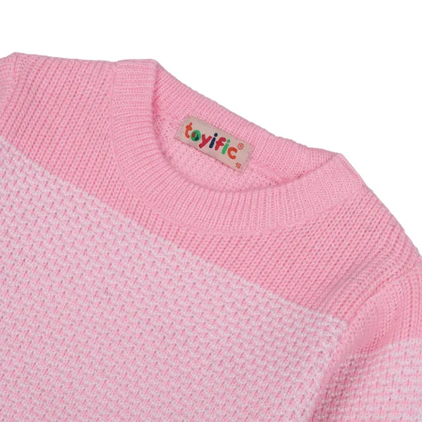 Pink_Knitted_Sweater_Set_With_Cap_And_Booties_For_Baby