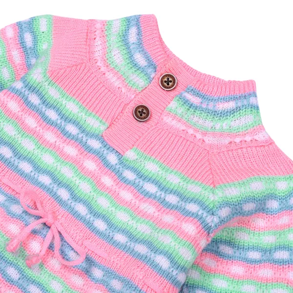 Pink_Knitted_Striped_Outfit_Set_For_Baby