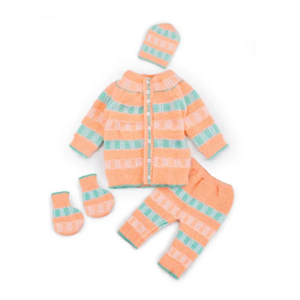 Orange_Knitted_Striped_Cardigan_For_Babies