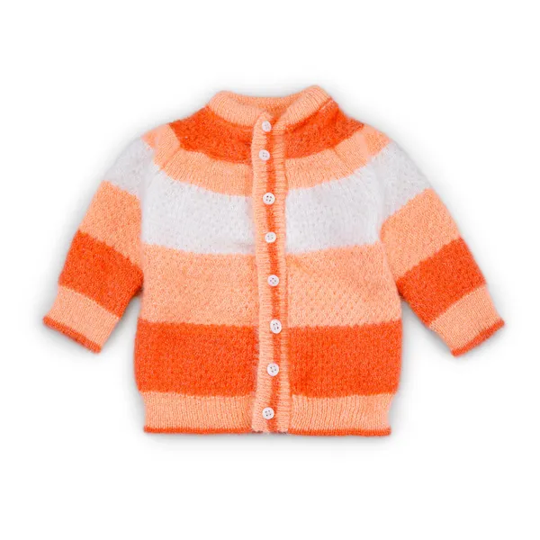 Orange_Knitted_Striped_Winterwear_Set_For_Babies