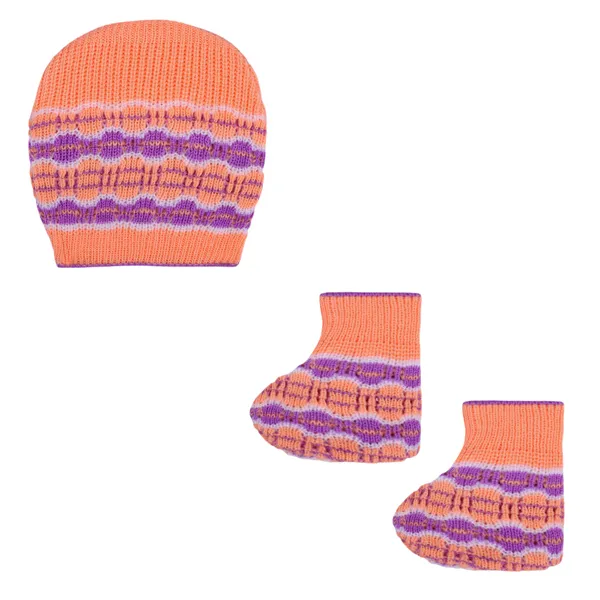 Orange_Knitted_Patterned_Winter_Set_For_Babies