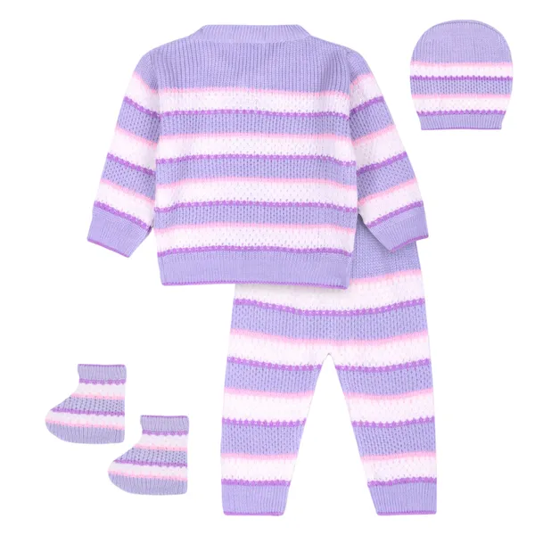 Lavender_Knitted_Striped_Winter_Set_For_Baby