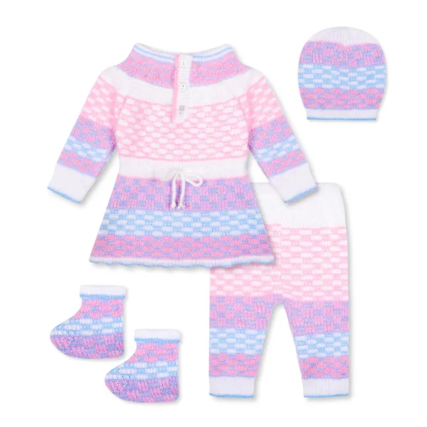 White_Knitted_Sweater_Dress_Set_For_Baby_Girls