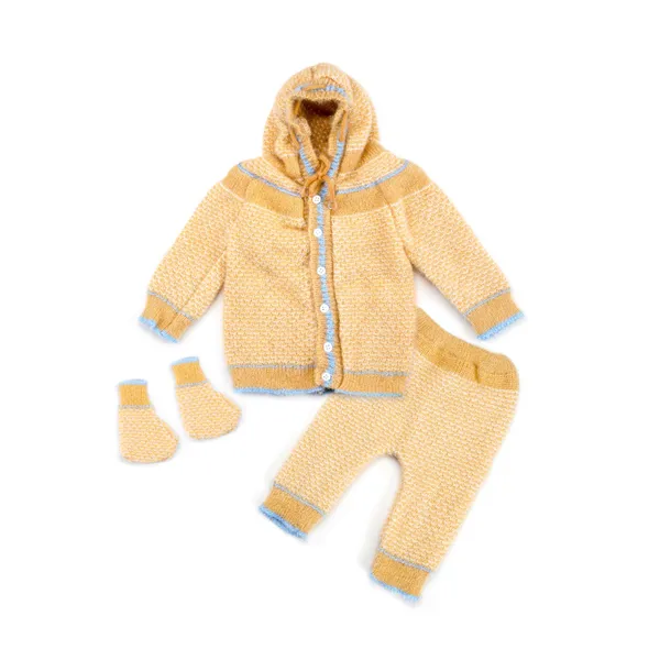 Yellow_Knitted_Hooded_Winter_Set_For_Babies