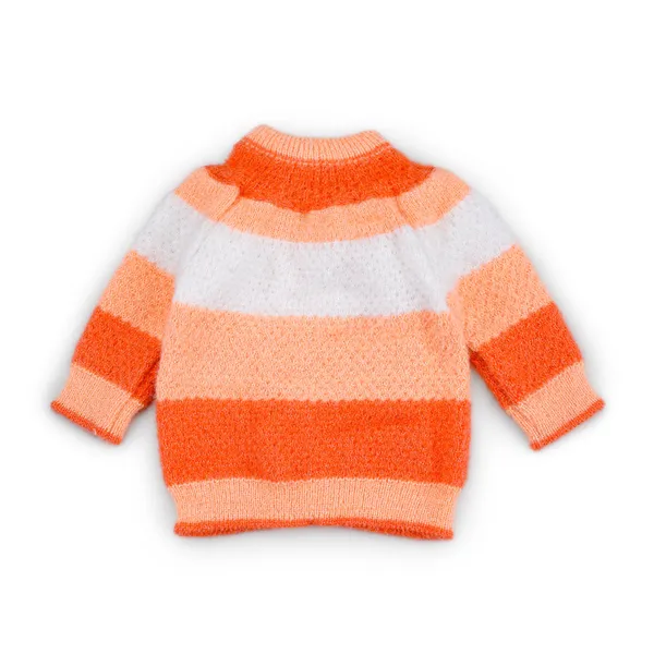 Orange_Knitted_Striped_Winterwear_Set_For_Babies