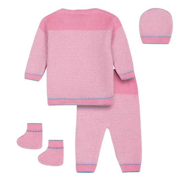 Pink_Knitted_Sweater_Set_With_Cap_And_Booties_For_Baby