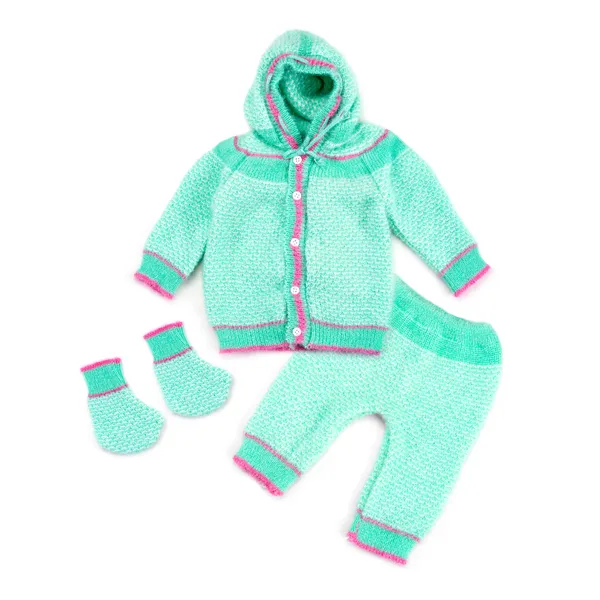 Mint_Green_Knitted_Hooded_Sweater_And_Pants_Set_For_Babies