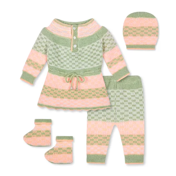 Green_And_Pink_Knitted_Dress_Set_For_Baby_Girls