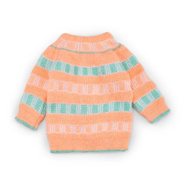 Orange_Knitted_Striped_Cardigan_For_Babies